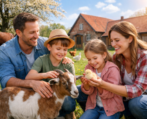 Familienurlaub auf dem Bauernhof im Frühling im Tecklenburger Land
